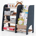 Wooden Montessori Shelves for Toddler 2in1: Bookshelf & Toy Shelving Goodevas