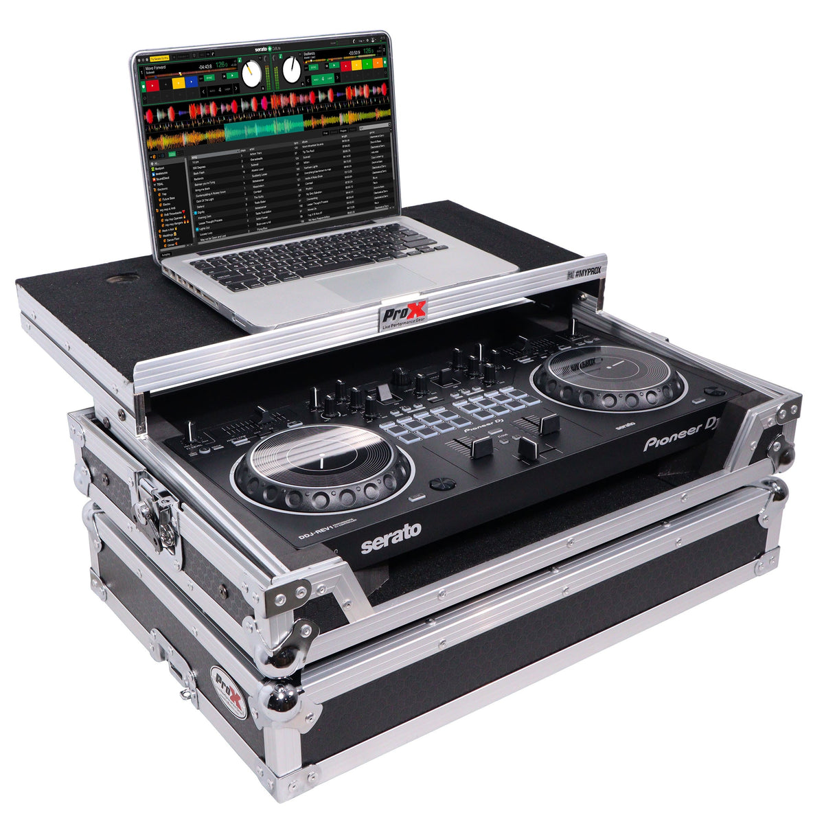 ProX X-DDJREV1LT - ATA Flight Case For Pioneer DDJ-REV1 DJ Controller with Laptop Shelf The DJ Hookup