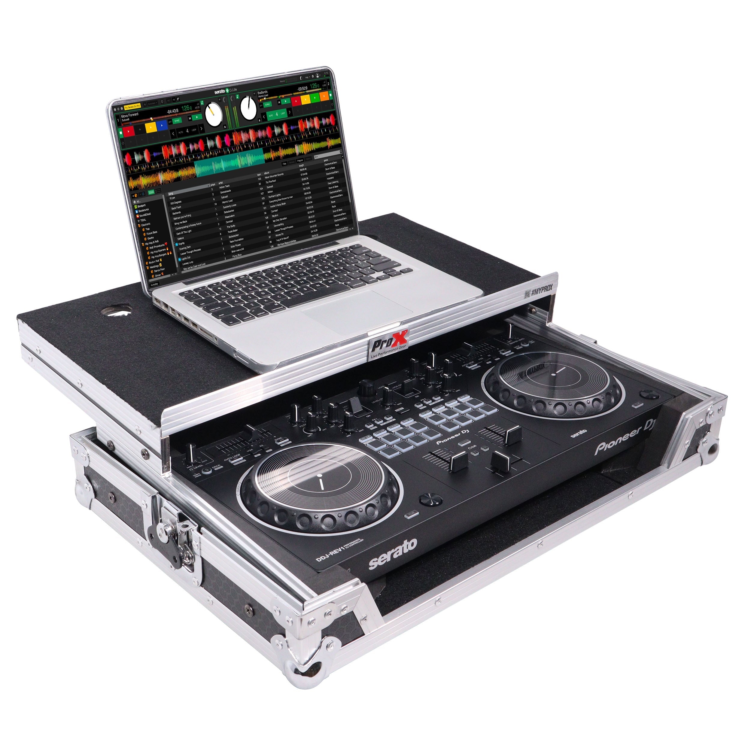 ProX X-DDJREV1LT - ATA Flight Case For Pioneer DDJ-REV1 DJ Controller with Laptop Shelf The DJ Hookup