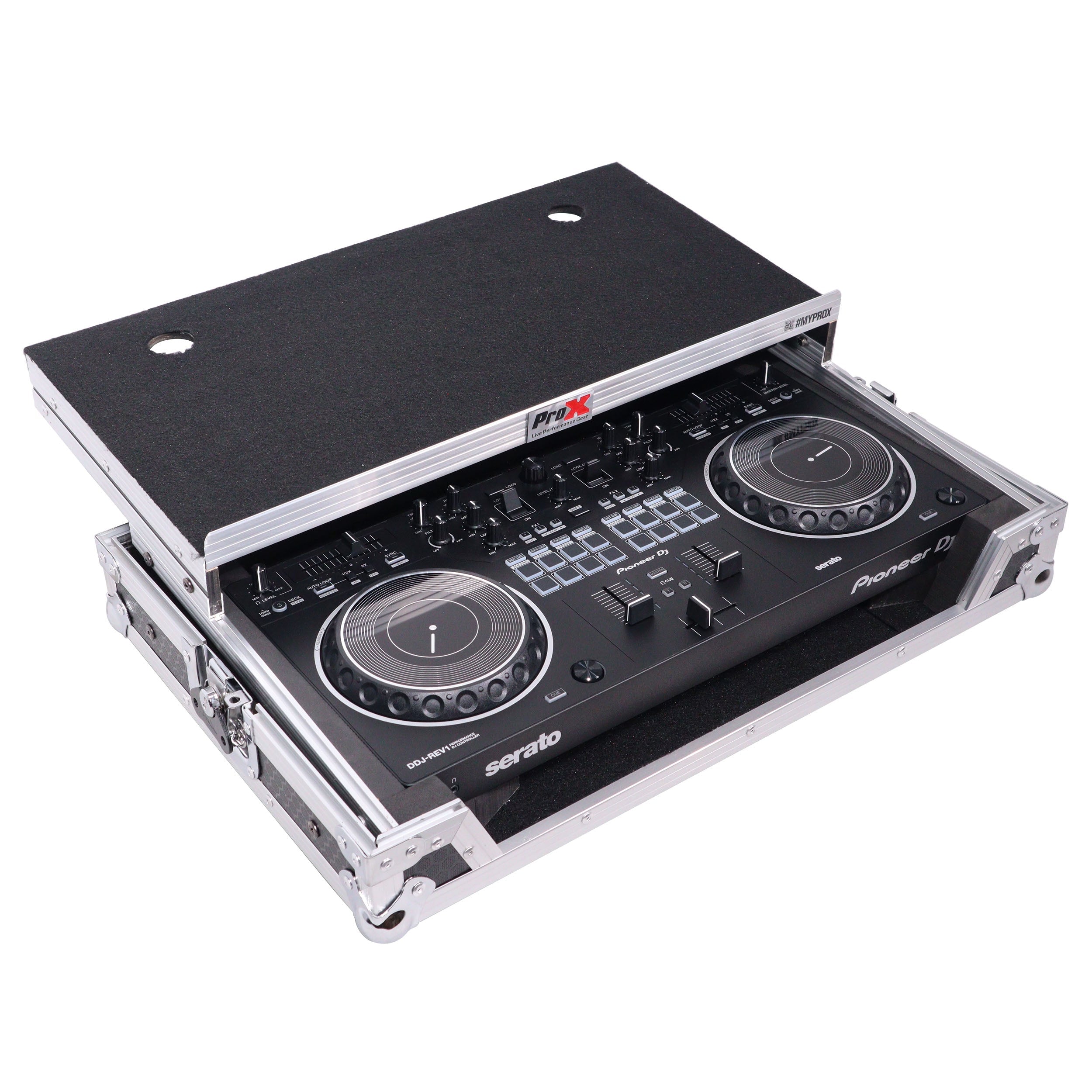 ProX X-DDJREV1LT - ATA Flight Case For Pioneer DDJ-REV1 DJ Controller with Laptop Shelf The DJ Hookup