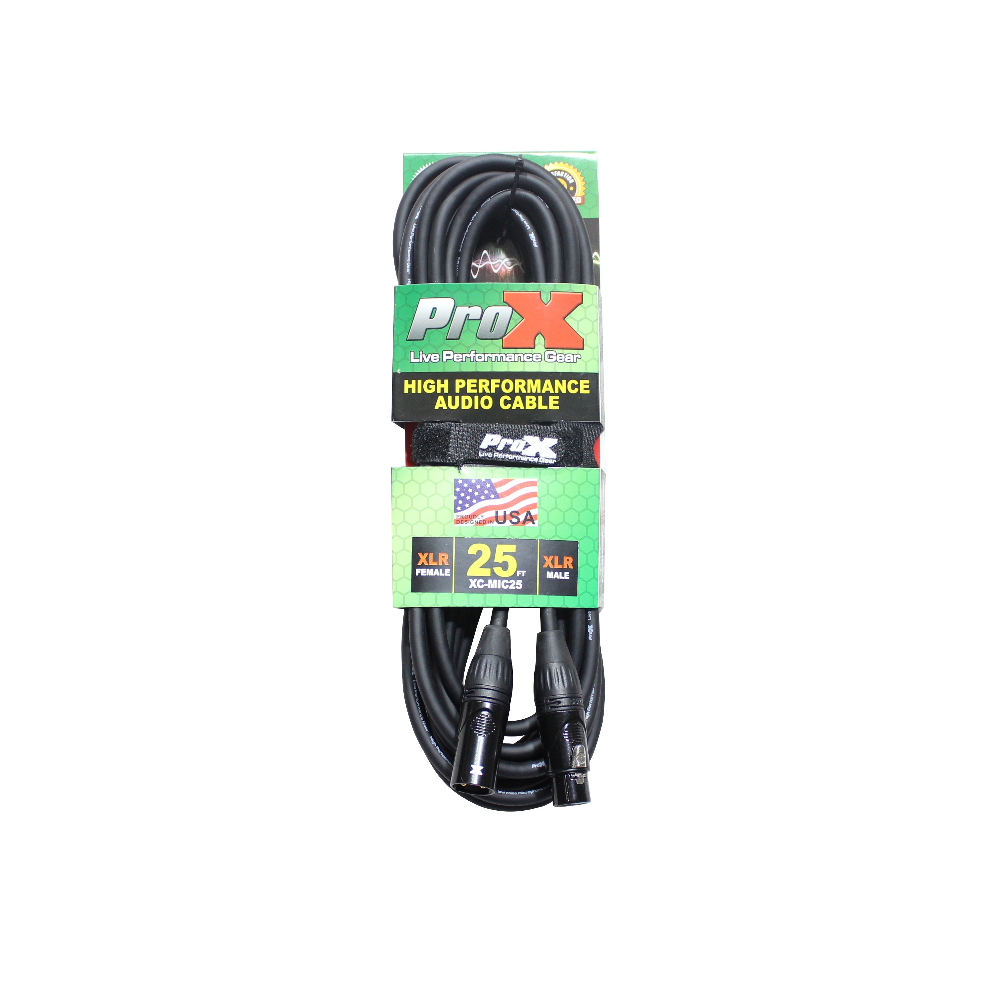 ProX XC-MIC25 - 25 Ft. Balanced XLR-F to XLR-M High Performance Microphone Cable