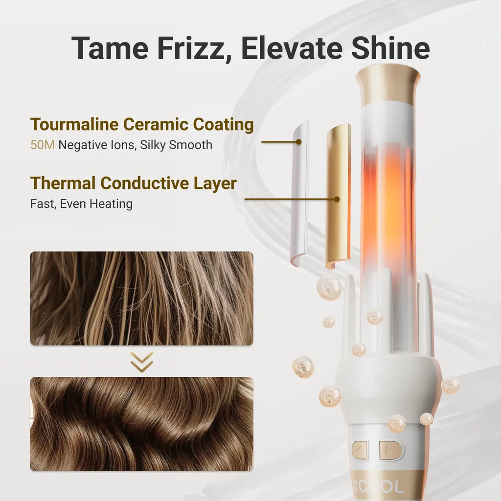 xCool 3-in-1 Automatic Rotating Curling Wand Set Cool Gadget