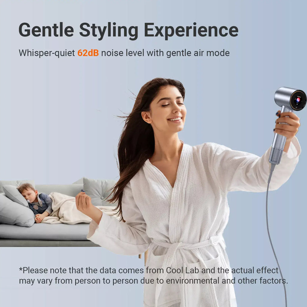 xCool Negative Ions High-Speed Hair Dryer with Thermo-Control, Silver Blue Cool Gadget