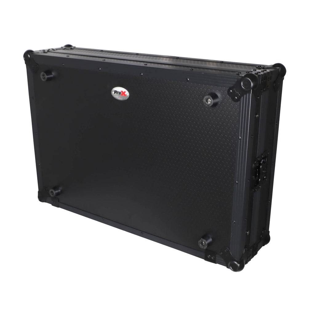 ProX XS-FLX10LTBL - Pioneer DDJ-FLX10 or DDJ-GRV6 with Sliding Laptop Shelf ATA Flight Style Road Case Black Finish Slim Case The DJ Hookup