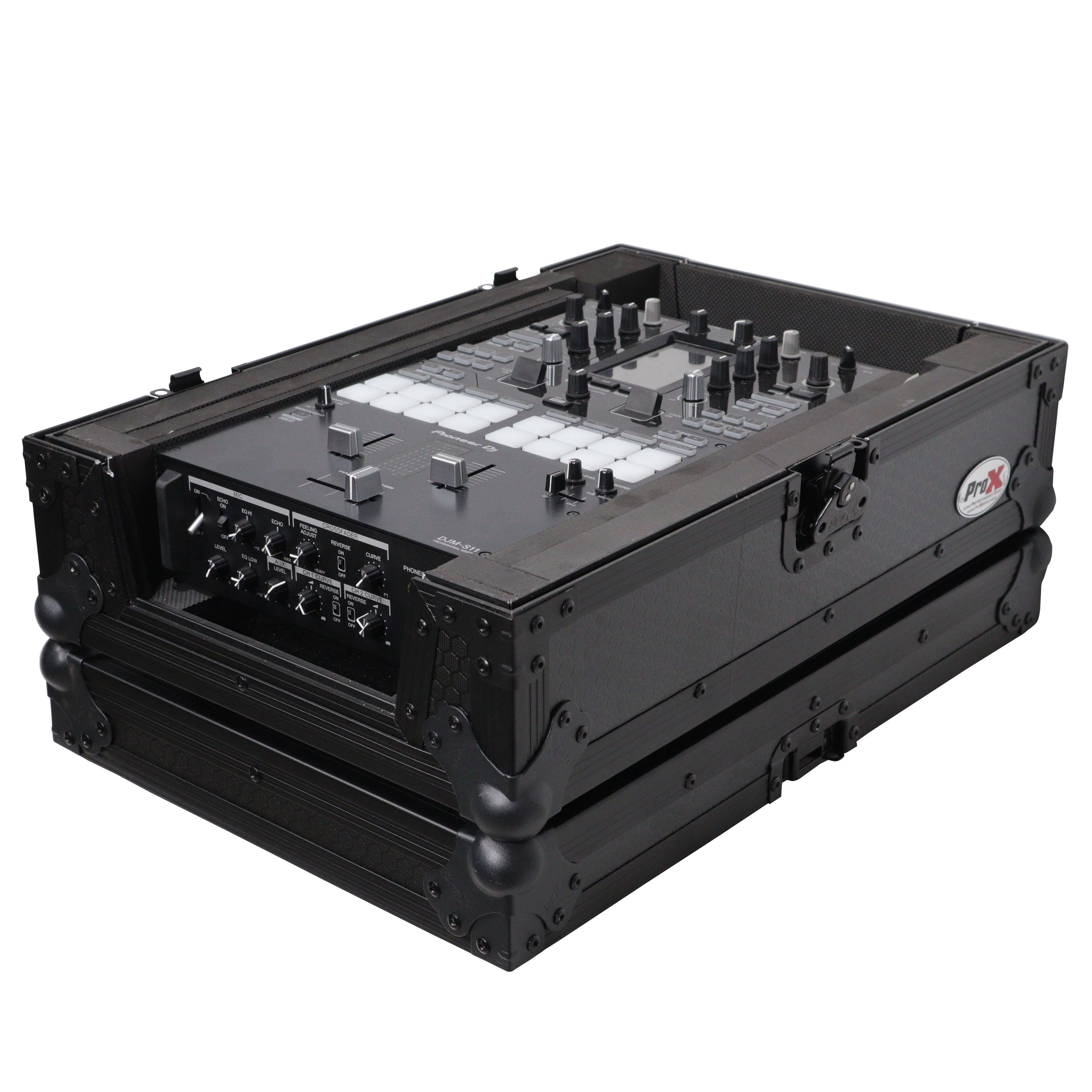 ProX XS-M11BL - ATA Flight Style Universal Road Case for Pioneer DJM S11 RANE SEVENTY 70 SEVENTY 72 MK2 Black Finish The DJ Hookup