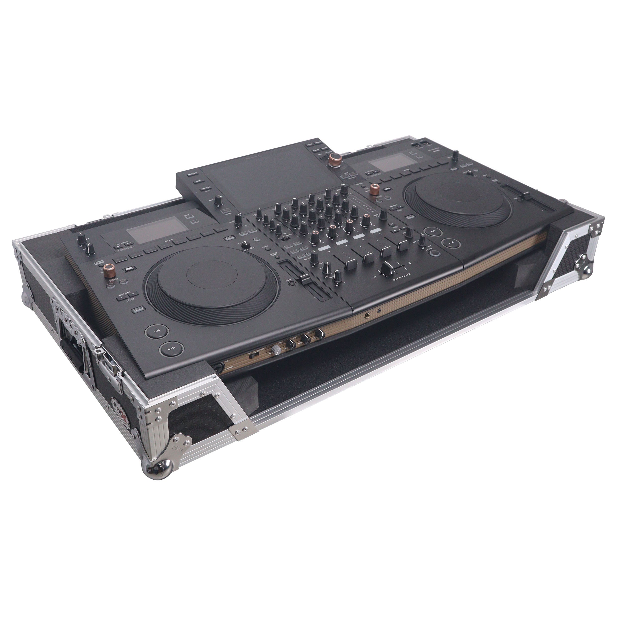 ProX XS-OPUSQUAD W - ATA Flight Style Road Case For Pioneer DJ OPUS-QUAD DJ Controller with 1U Rack Space and Wheels
