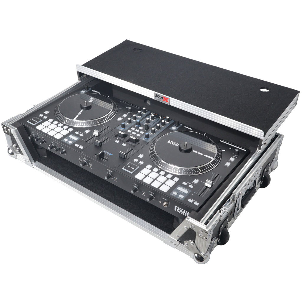 ProX XS-RANEONE WLT - Flight Case For RANE ONE DJ Controller with Sliding Laptop Shelf, 1U Rack, and Wheels