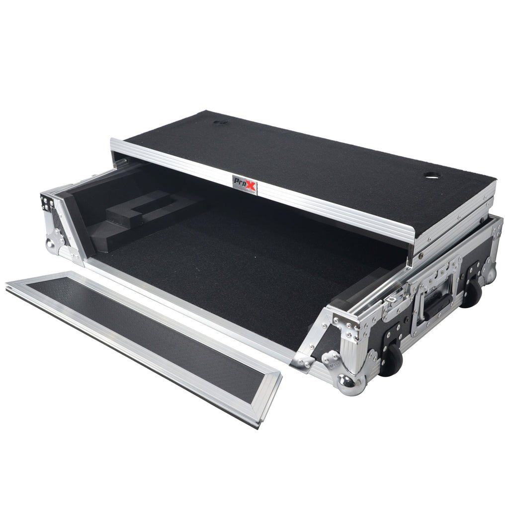 ProX XS-RANEONE WLT - Flight Case For RANE ONE DJ Controller with Sliding Laptop Shelf, 1U Rack, and Wheels