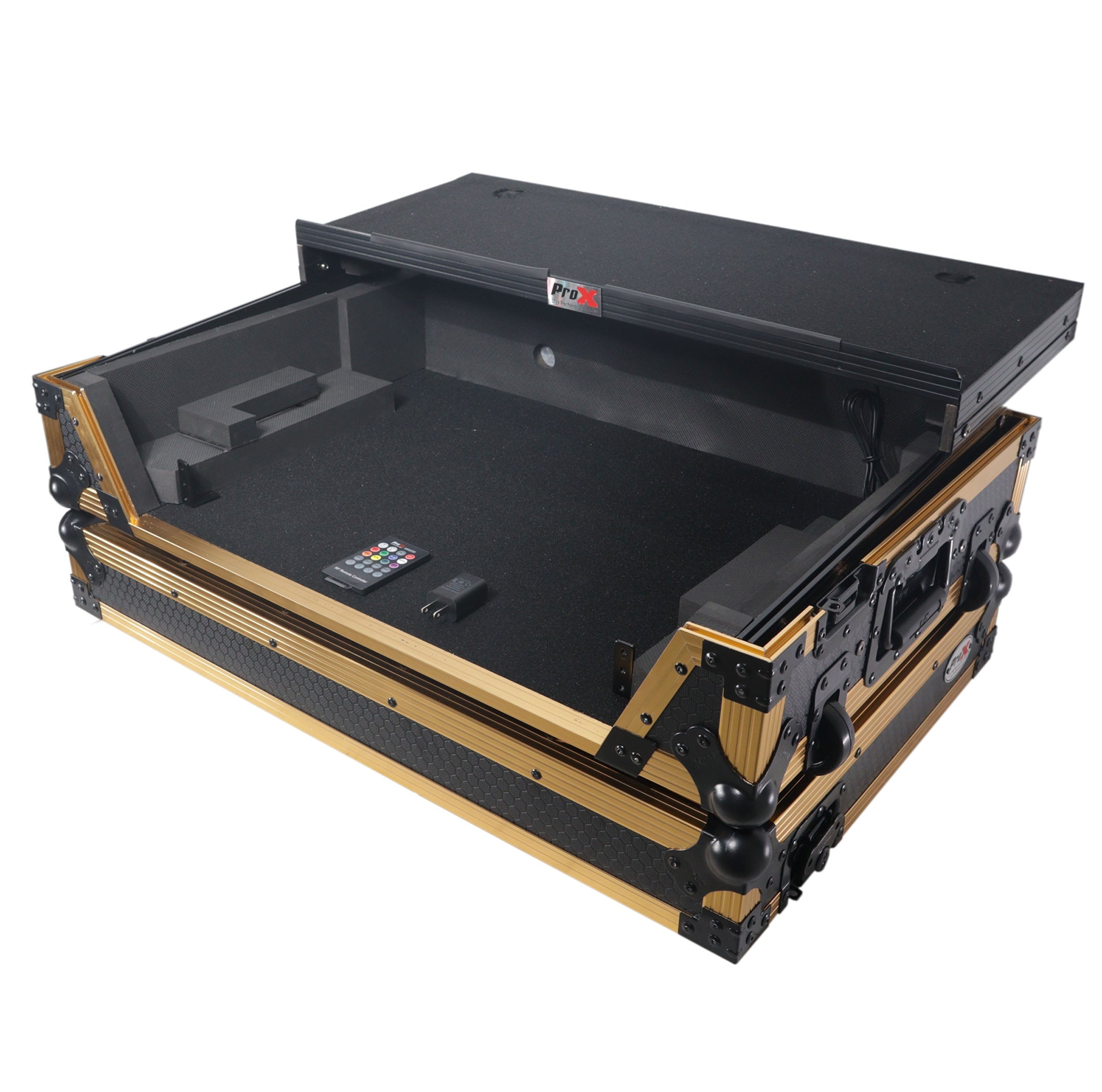 ProX XS-RANEONEWLTFGLD - ATA Flight Style Road Case for RANE ONE DJ Controller with Laptop Shelf in Limited Edition Gold