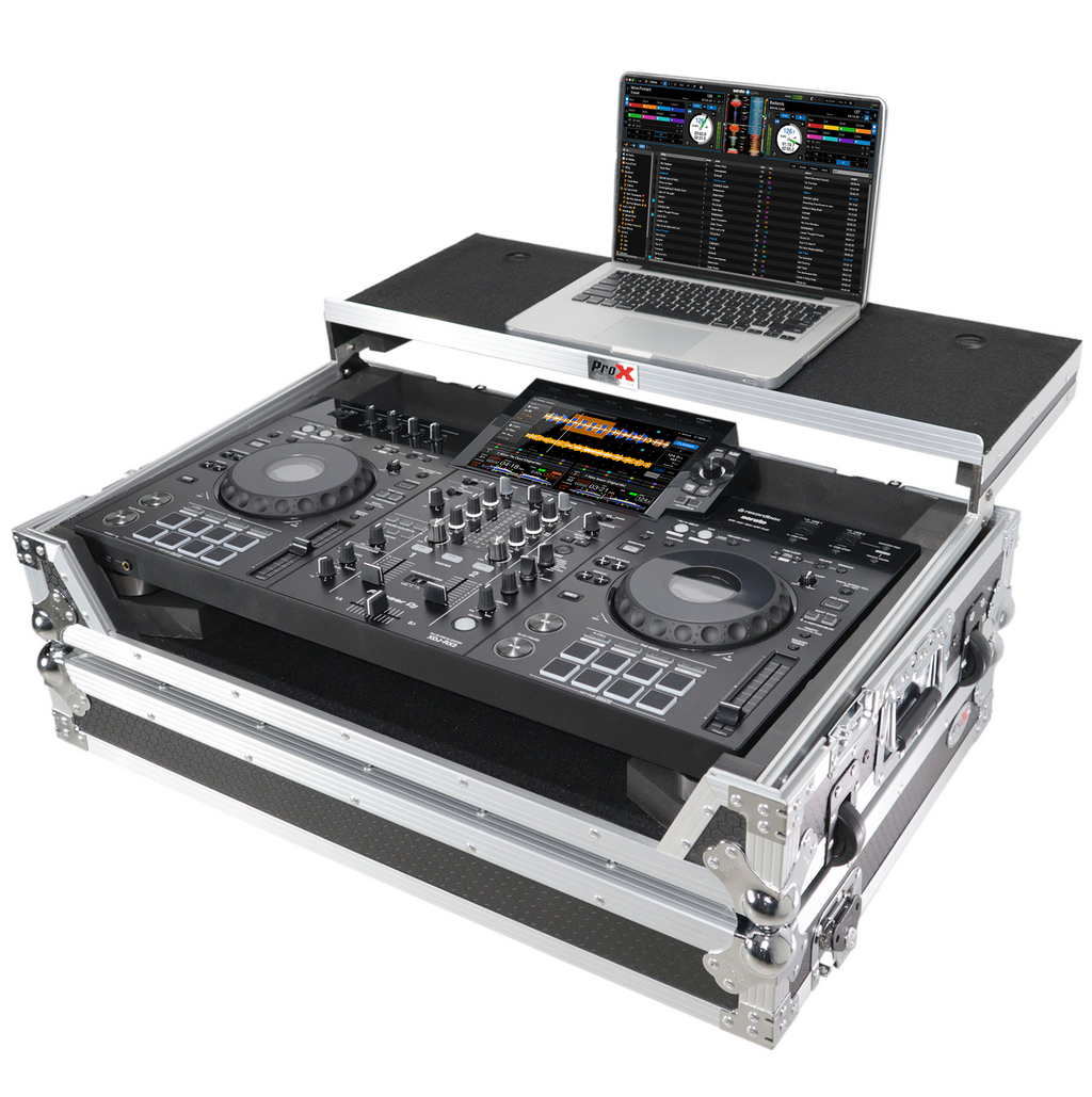 ProX XS-XDJRX3WLT - ATA Flight Case ATA Flight Case For Pioneer DDJ-REV5 XDJ-RX3 DJ Controller with Laptop Shelf 1U Rack Space and Wheels The DJ Hookup
