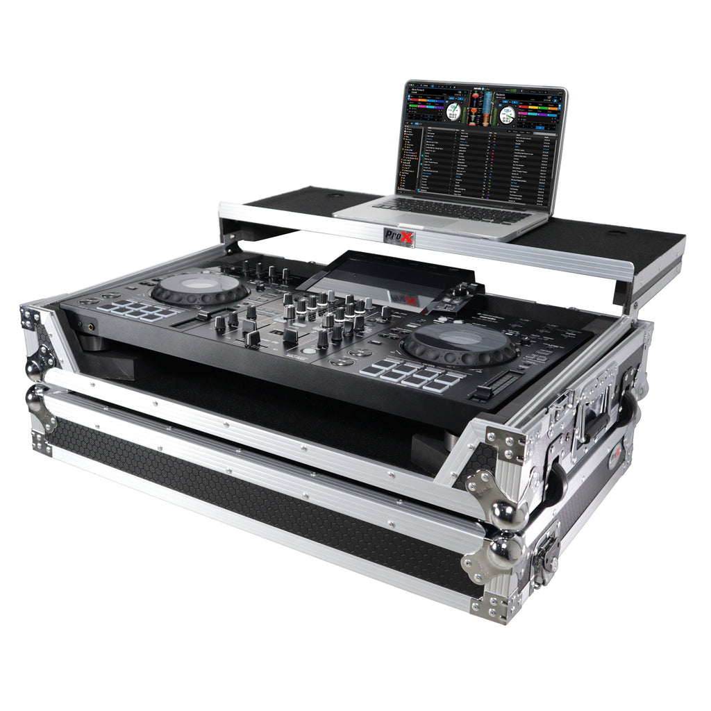 ProX XS-XDJRX3WLT - ATA Flight Case ATA Flight Case For Pioneer DDJ-REV5 XDJ-RX3 DJ Controller with Laptop Shelf 1U Rack Space and Wheels The DJ Hookup