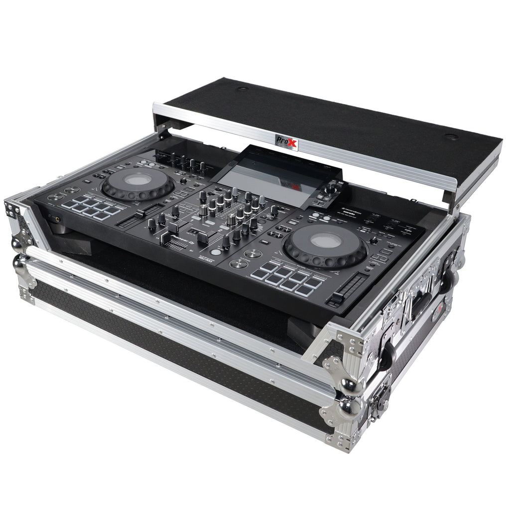 ProX XS-XDJRX3WLT - ATA Flight Case ATA Flight Case For Pioneer DDJ-REV5 XDJ-RX3 DJ Controller with Laptop Shelf 1U Rack Space and Wheels The DJ Hookup