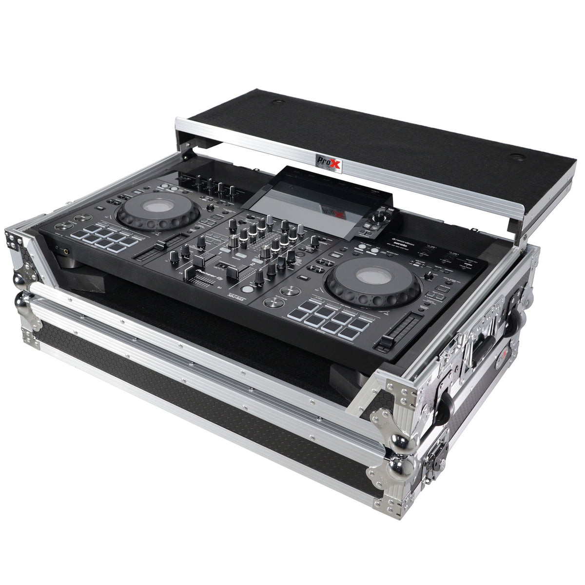 ProX XS-XDJRX3WLT - ATA Flight Case ATA Flight Case For Pioneer DDJ-REV5 XDJ-RX3 DJ Controller with Laptop Shelf 1U Rack Space and Wheels The DJ Hookup