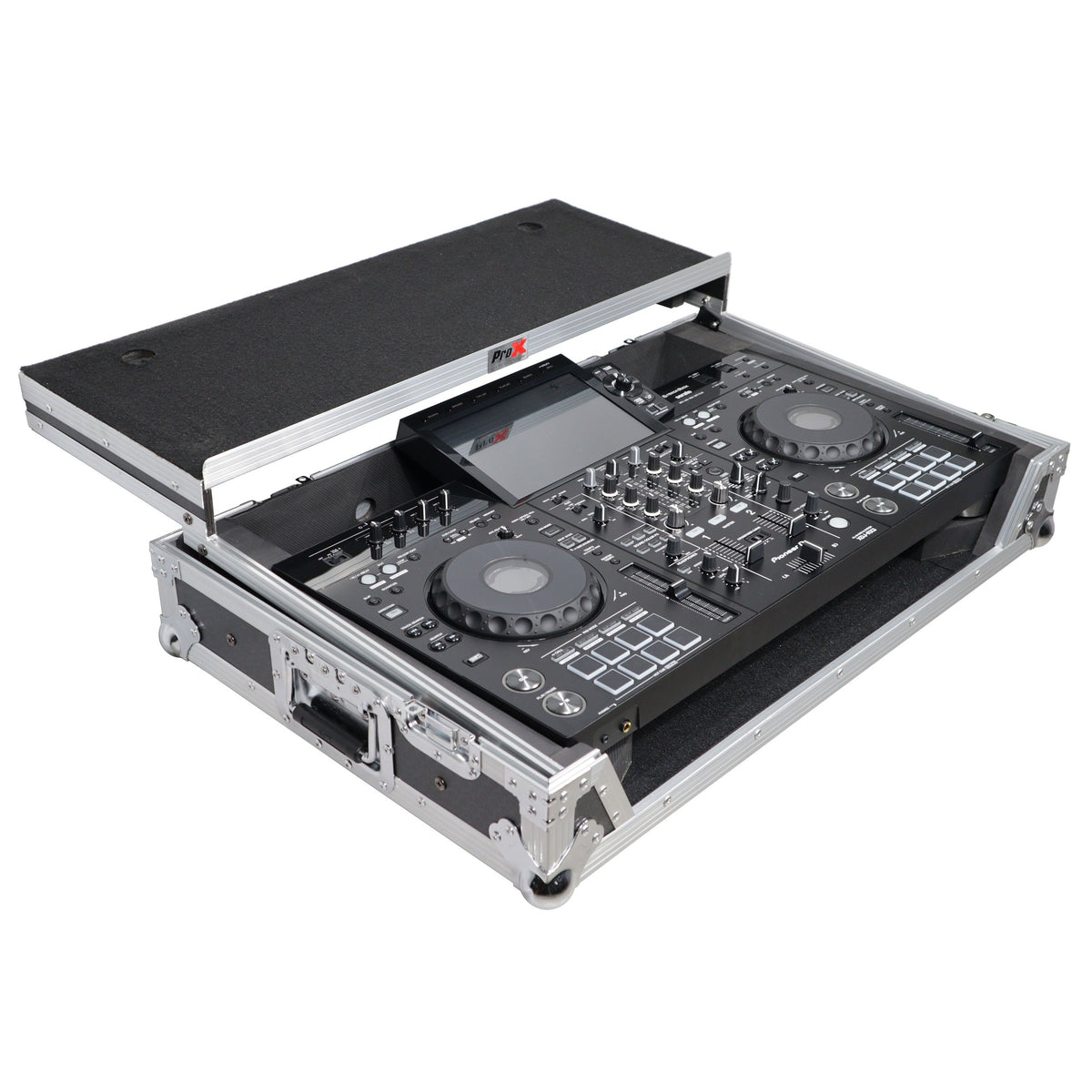 ProX XS-XDJRX3WLT - ATA Flight Case ATA Flight Case For Pioneer DDJ-REV5 XDJ-RX3 DJ Controller with Laptop Shelf 1U Rack Space and Wheels The DJ Hookup