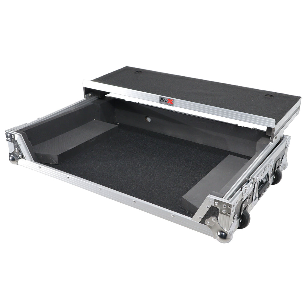 ProX XS-XDJRX3WLT - ATA Flight Case ATA Flight Case For Pioneer DDJ-REV5 XDJ-RX3 DJ Controller with Laptop Shelf 1U Rack Space and Wheels The DJ Hookup