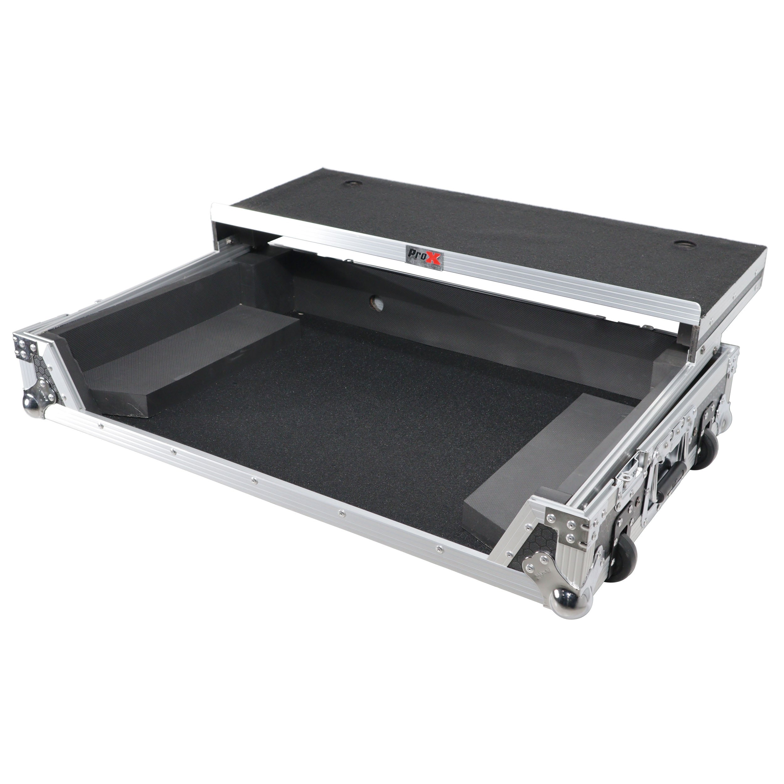 ProX XS-XDJRX3WLT - ATA Flight Case ATA Flight Case For Pioneer DDJ-REV5 XDJ-RX3 DJ Controller with Laptop Shelf 1U Rack Space and Wheels The DJ Hookup