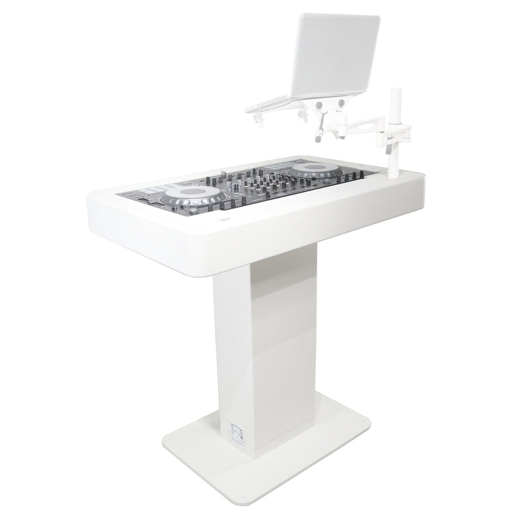 ProX XZF-DJCTWCASE - Control Tower DJ Podium with Road Cases for Pioneer DDJ-REV7 XDJ-XZ FLX10 RANE Four (White)