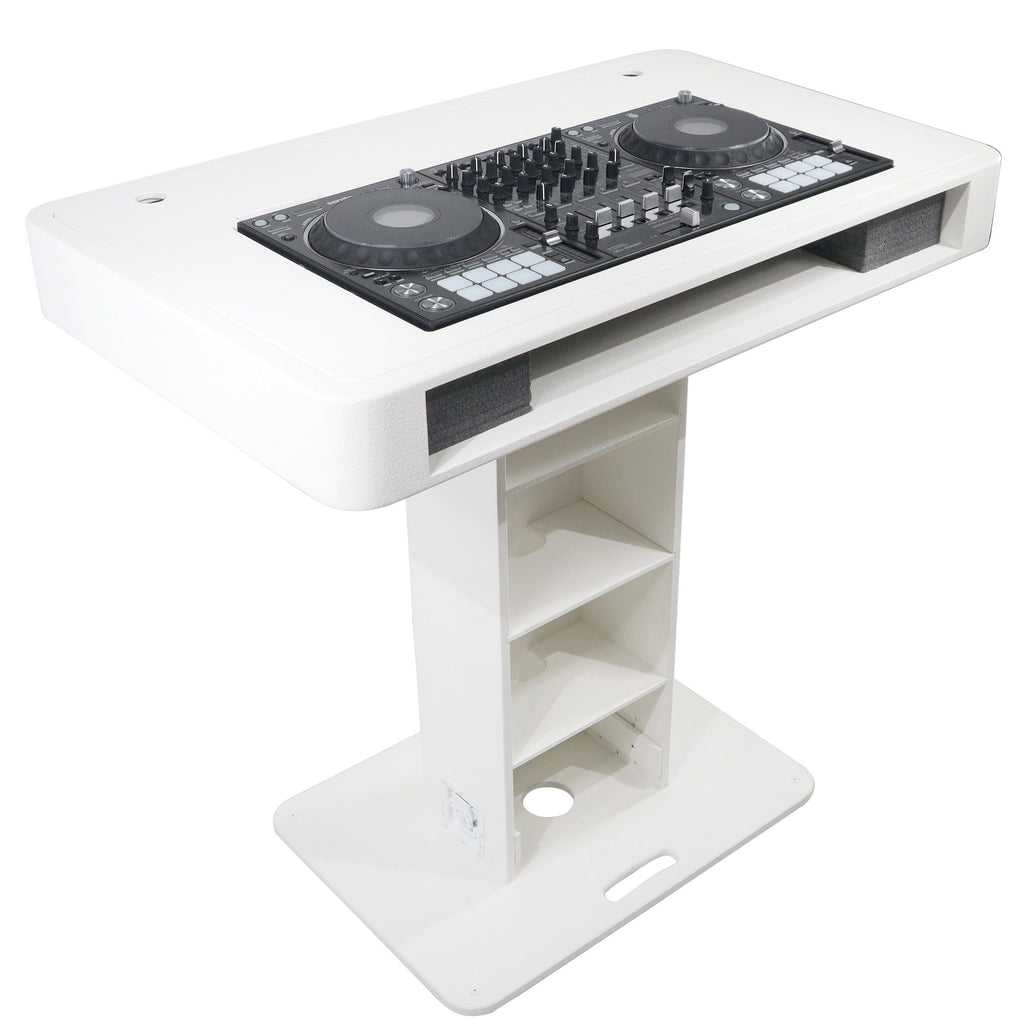 ProX XZF-DJCTWCASE - Control Tower DJ Podium with Road Cases for Pioneer DDJ-REV7 XDJ-XZ FLX10 RANE Four (White)